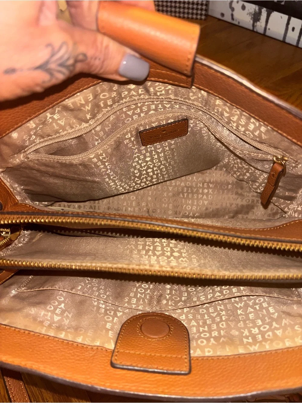Kate Spade Cobble Hill Maris Cognac Leather Satchel Crossbody